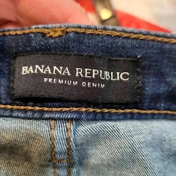 Banana Republic Women's Premium Denim Dark Wash Cotton/Poly/Spandex Slim Straigh - Picture 5 of 12